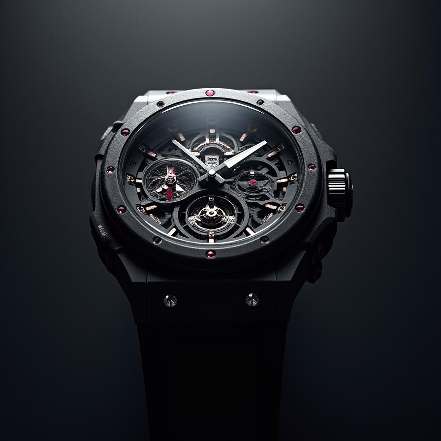 Obsidian Skeleton watch revealing internal gears